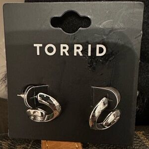 Torrid Silver Curly Twist Earrings. NWT